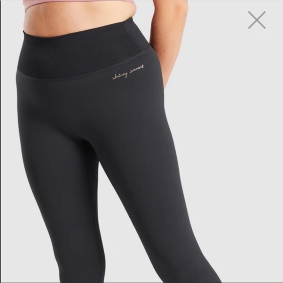 NWT Gymshark X Whitney Simmons Rib Waist Leggings - Black - Picture 1 of 6